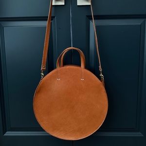 Clare V Large Alistair Circle Bag In Cuoio or Brown or Tan